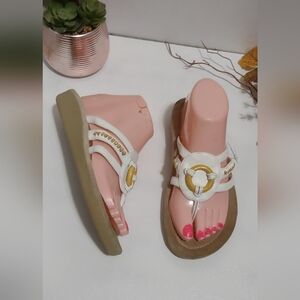Stylish White and Gold Women's Sandals